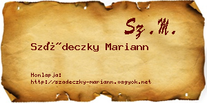 Szádeczky Mariann névjegykártya