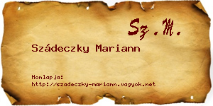 Szádeczky Mariann névjegykártya